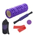 33cm 5pcs/set EVA Hollow Foam Roller Muscle Relaxation Roller Yoga Column Set Fitness Equipment(Purp