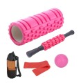33cm 5pcs/set EVA Hollow Foam Roller Muscle Relaxation Roller Yoga Column Set Fitness Equipment(Pink