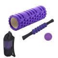 33cm 4pcs/set EVA Hollow Foam Roller Muscle Relaxation Roller Yoga Column Set Fitness Equipment(Purp