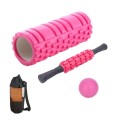 33cm 4pcs/set EVA Hollow Foam Roller Muscle Relaxation Roller Yoga Column Set Fitness Equipment(Pink