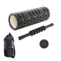 33cm 4pcs/set EVA Hollow Foam Roller Muscle Relaxation Roller Yoga Column Set Fitness Equipment(Blac