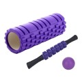33cm 3pcs/set EVA Hollow Foam Roller Muscle Relaxation Roller Yoga Column Set Fitness Equipment(Purp
