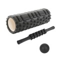 33cm 3pcs/set EVA Hollow Foam Roller Muscle Relaxation Roller Yoga Column Set Fitness Equipment(Blac