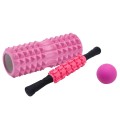 3pcs/set Crescent Hollow Foam Roller Yoga Column Set Fitness Muscle Relaxation Massager Set(33cm Pin