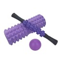 3pcs/set Crescent Hollow Foam Roller Yoga Column Set Fitness Muscle Relaxation Massager Set(33cm Pur