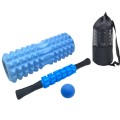 4pcs/set Crescent Hollow Foam Roller Yoga Column Set Fitness Muscle Relaxation Massager Set(33cm Blu