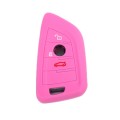 For BMW 1 Series X4/X2/XM5 2pcs Soft Silicone Remote Key Cover(Pink)