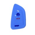 For BMW 1 Series X4/X2/XM5 2pcs Soft Silicone Remote Key Cover(Sea Blue)