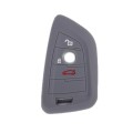 For BMW 1 Series X4/X2/XM5 2pcs Soft Silicone Remote Key Cover(Dark Gray)