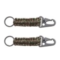 2pcs Outdoor Climbing Eagle Beak Buckle Umbrella Rope Hand-Woven Key Hanging Buckle(Army Green Camou