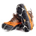 F11-1 11 Teeth 201 Stainless Steel Outdoor Snow and Ice Mountaineering Non-slip Shoes Cover(M Orange