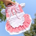 Pet Parent-child Dress Maid Skirt Can Be Hung With Leash, Size: S(Pink)