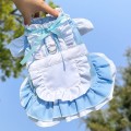 Pet Parent-child Dress Maid Skirt Can Be Hung With Leash, Size: S(Blue)