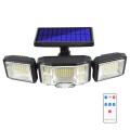 Remote Control Solar Wall Light LED Triple Rotation Sensor Flood Light, Specification: 192LED Integr