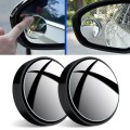 1pair Reversing Mirror Small Round Mirror HD Large View Suction Cup Blind Spot Mirror(Black)