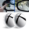 1pair Reversing Mirror Small Round Mirror HD Large View Suction Cup Blind Spot Mirror(White)