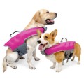 Dog Inflatable Swimsuit Easy to Carry Pet Life Jacket with Pump, Size: L(Rose Red)