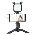 KIT-11LM Tripod Fill Light With Microphone Vlogging Kit For Live Phone Recording(Black)