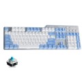 Ajazz AK35I 110 Keys White Light Backlight PBT Keycap Wired Mechanical Keyboard Green Shaft (Blue Wh
