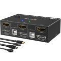 202DH DP HDMI Dual Channel KVM Switch Computer Host DP Interface Keyboard Mouse Sharing Display(Blac