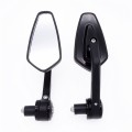 Motorcycle Handle All Aluminum Cherry Rearview Mirror(Black)