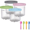 For Ninja NC299AMZ NC300 Ice Cream Storage Containers with Lids, Speci: 4 Cups+Spoon