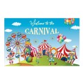 Animal Amusement Park Carnival Theme Background Banner Pull Flag Circus Background Decorative Cloth(