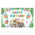 180x110cm Animal Birthday Theme Backdrop Cloth Party Decoration(2023SRB92)