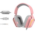 Ajazz AX368 Computer Game Audio Recognition RGB Headset 3.5mm Version (Pink)