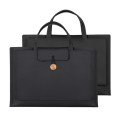 13.3/14 inch Elastic Button Laptop Waterproof PU Handbag(Black)