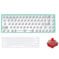 Dual-mode Bluetooth/Wireless Customized Hot Swap Keyboard Kit + Red Shaft + Keycap, Color: Green