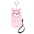 130dB LED Personal Alarm Pull Ring Outdoor Self-defense Products, Specification: Bear Style (Pink)