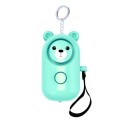 130dB LED Personal Alarm Pull Ring Outdoor Self-defense Products, Specification: Bear Style (Green)
