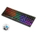 100 Keys Customized Gaming Wired Mechanical Keyboard Transparent Keycap Green Shaft (Black)