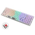 100 Keys Customized Gaming Wired Mechanical Keyboard Transparent Keycap Red Shaft (White)