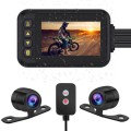 3-inch HD One-key Capture Dual-lens Motorcycle Waterproof Driving Recorder(Black)