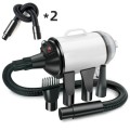 2100W Dog Dryer Stepless Speed Pet Hair Blaster With Vacuum Cleaner 220V UK Plug(Black White)