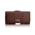 Nuoku Magnetic Flaps Leather Belt Case For Smart Phones, Size: 17.3 x 8 x 2.5cm  6.7 Inch(Brown)