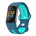 For Fitbit Charge 5 Smart Watch Sports Waterproof Two-Color Silicone Band(Blue Water Duck)