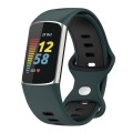For Fitbit Charge 5 Smart Watch Sports Waterproof Two-Color Silicone Band(Olive Green Black)