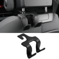 Car Double Hook Stainless Steel Rear Headrest Mobile Phone Holder(Black)