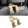 Car Double Hook Stainless Steel Rear Headrest Mobile Phone Holder(Beige)