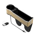 Car Seat Gap Storage Box Multifunctional Mobile Phone USB Charger, Color: Standard Beige