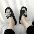 Cartoon Duck Pattern Casual Soft Wear-resistant Couple Slippers, Size: 38-39(Black Duck)