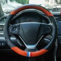 38cm Microfiber Leather Sports Colorful Car Steering Wheel Cover, Color: Orange(O Type)