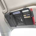 Car Sun Visor Storage Glasses Case Card Holder Bill Document Holder(Black)