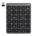 KN-980 28 Keys Portable Wireless Digital Quiet Keypad Computer External Digital Password Keypad(Gray
