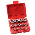 14pcs/set E-type 6-corner Plum Blossom Socket Combination Car Repair Kit Tool(Box Color Random Deliv