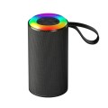 Wireless Bluetooth Speaker with RGB Light Portable Waterproof Small Audio(Black)