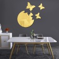 4pcs /Set DIY Acrylic Butterfly Mirror Waterproof Wall Stickers Dining Room Bedroom Decoration(Gold)